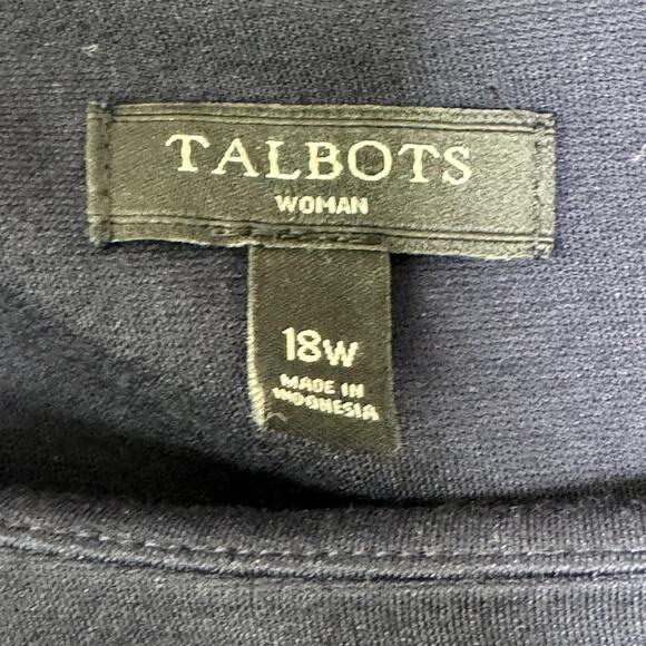 Talbots Dress Womens 18W Navy 3/4 Bell Sleeve Sheath Back Zip Stretch Knit Ponte - Picture 4 of 7